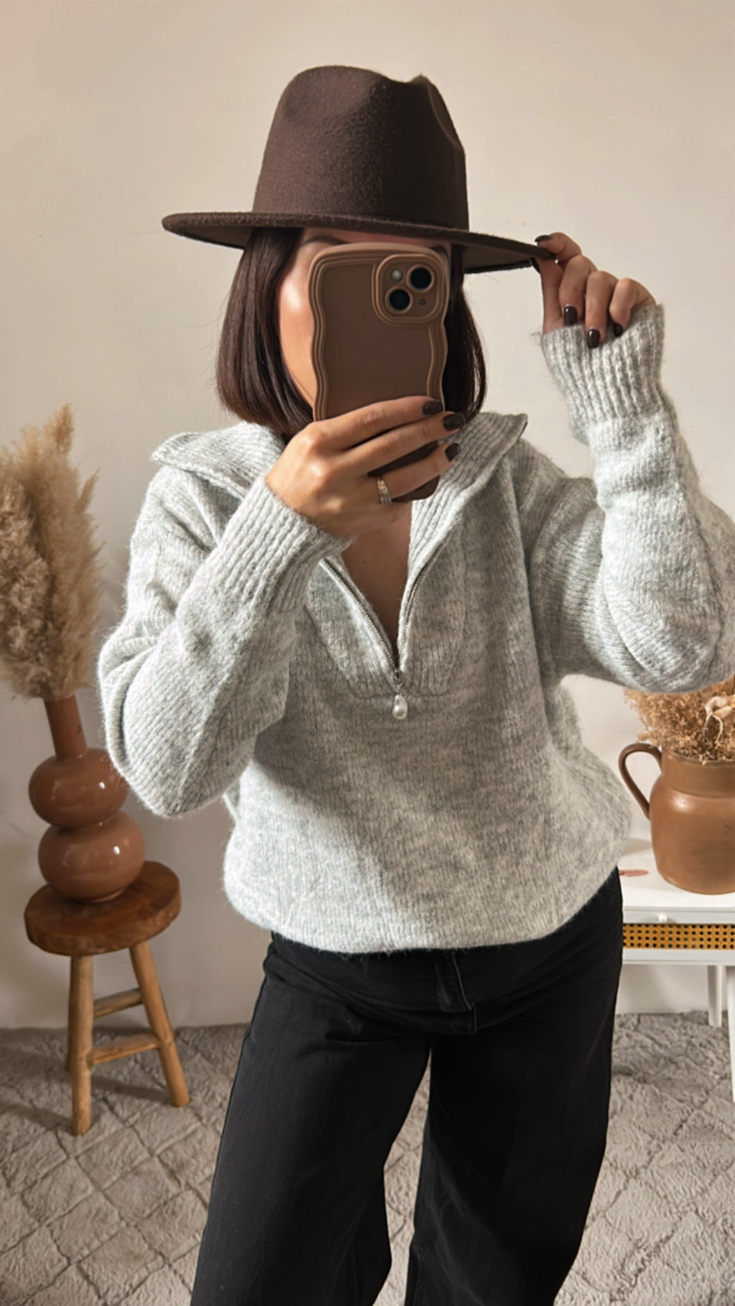 Pull MATHIAS gris chiné